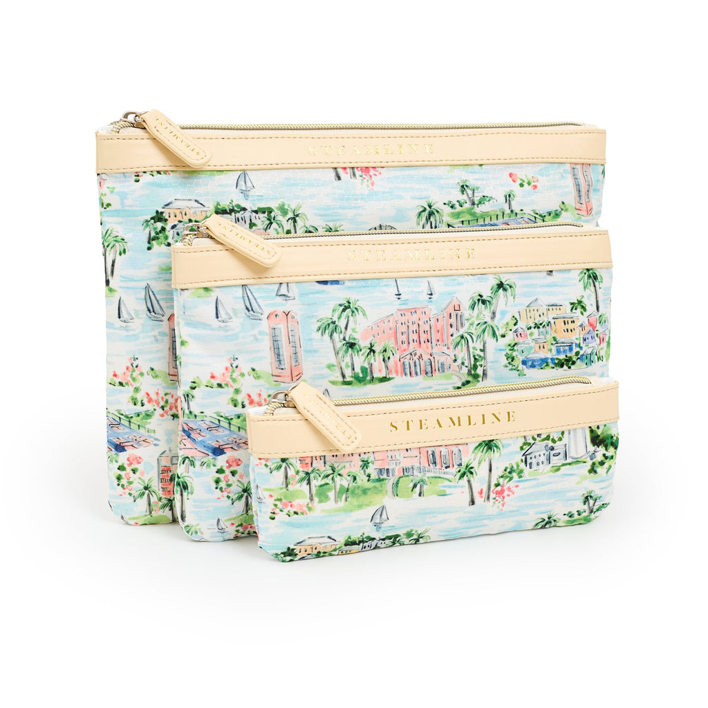 The Hamilton Princess Bermuda x SteamLine Cosmetic Case Set