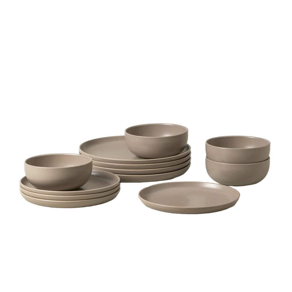 Pacifica Collection 12-pc Place Setting with Cereal Bowl in Chestnut