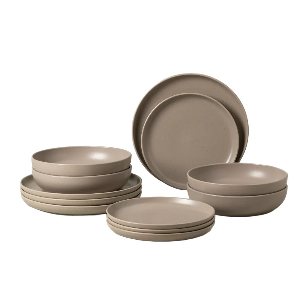 Pacifica Collection 12-pc Place Setting with Pasta Bowl in Chestnut