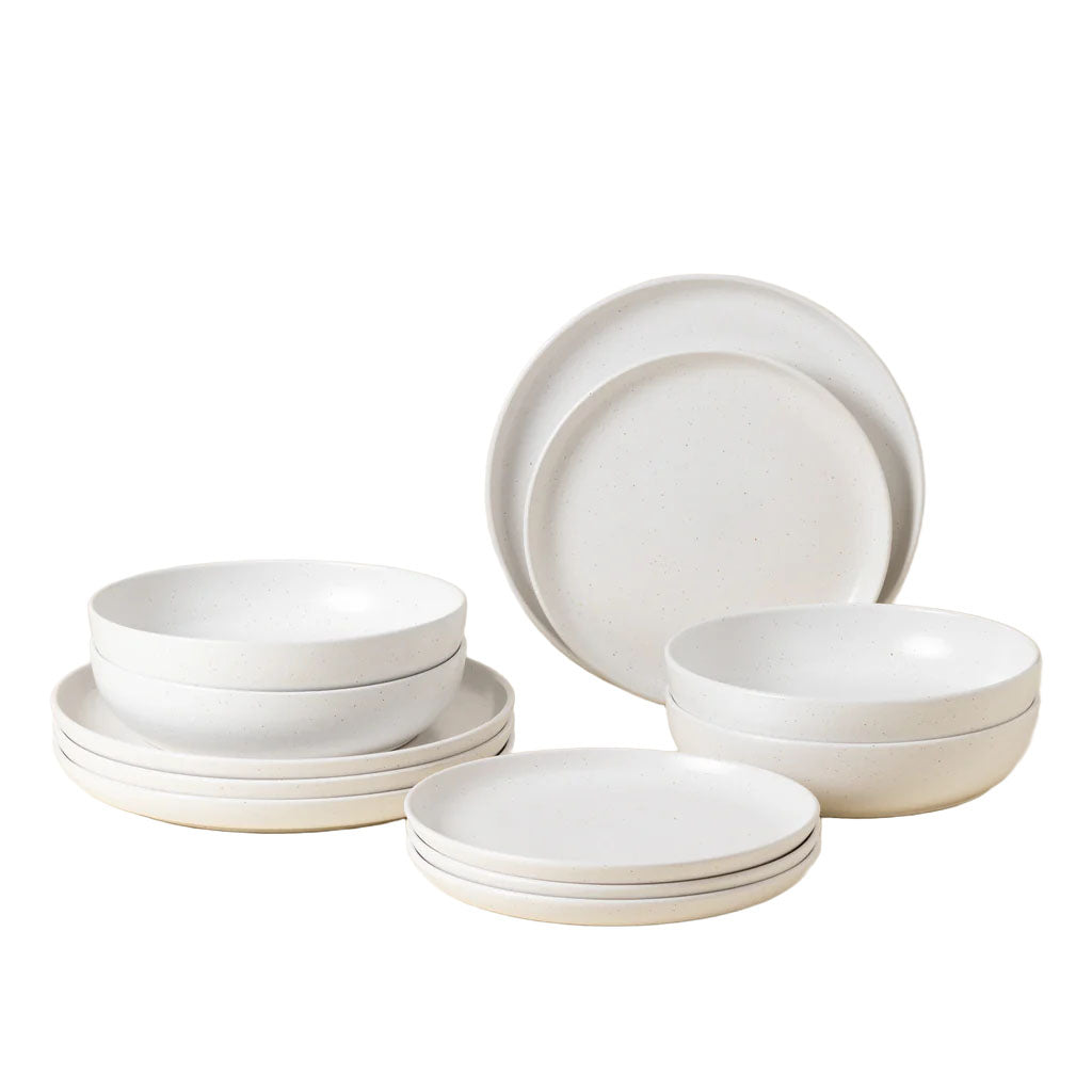 Pacifica Collection 12-pc Place Setting with Pasta Bowl in Salt