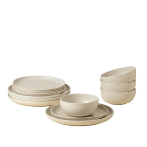 Pacifica Collection 12-pc Place Setting with Cereal Bowl in Vanilla