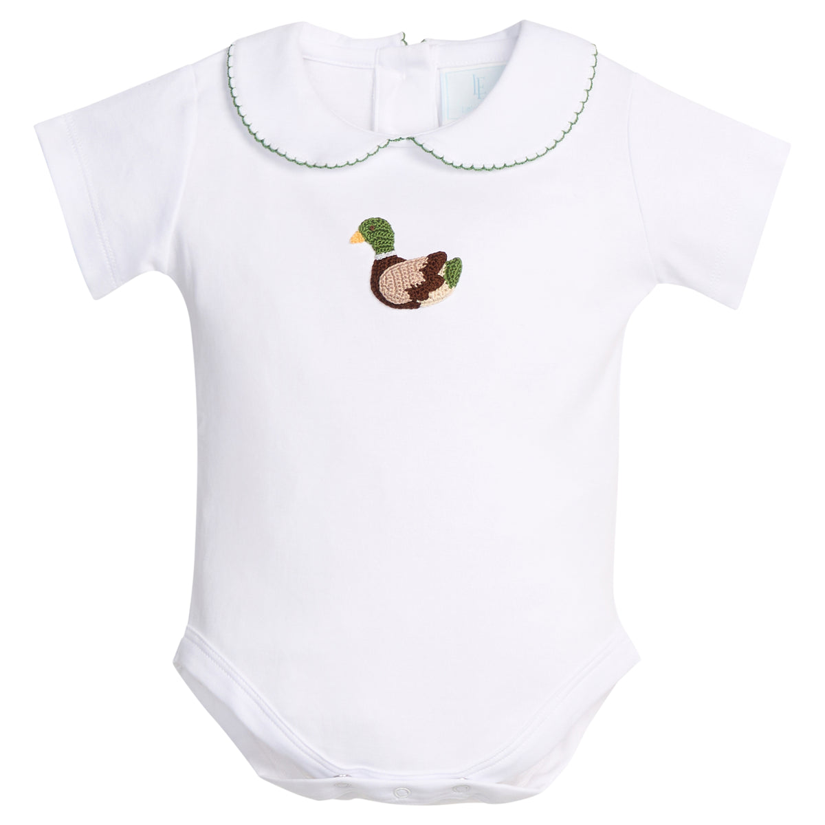 Crochet Peter Pan Onesie in Mallard