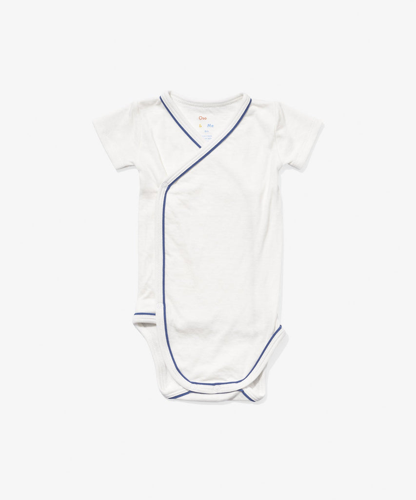 Crossbody Short Sleeve One-Piece in Navy Piping