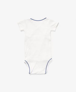 Crossbody Short Sleeve One-Piece in Navy Piping