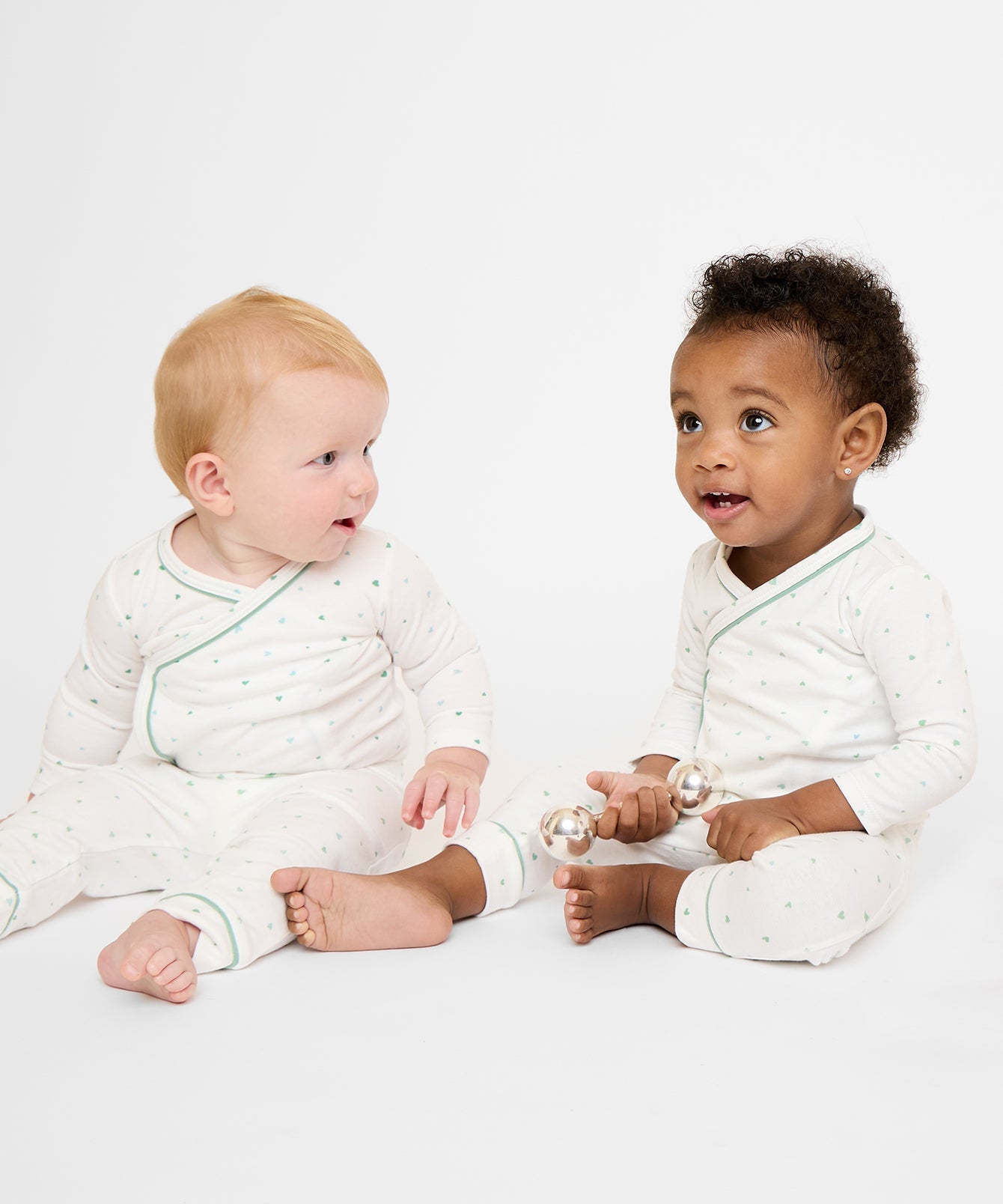 Crossbody One-Piece in Seafoam Hearts