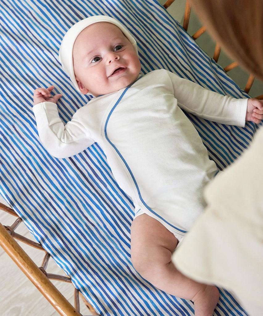 Crossbody One-Piece in Blue Piping