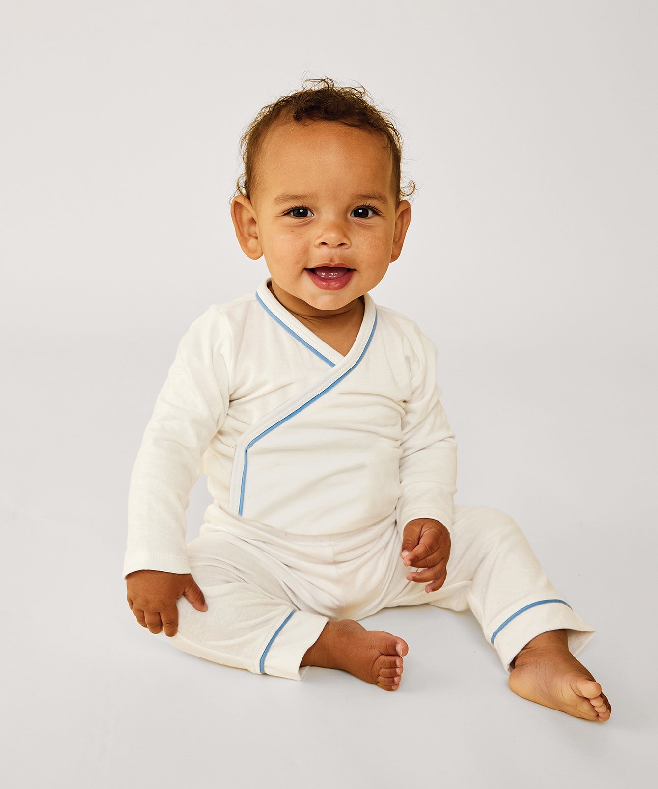 Crossbody One-Piece in Blue Piping