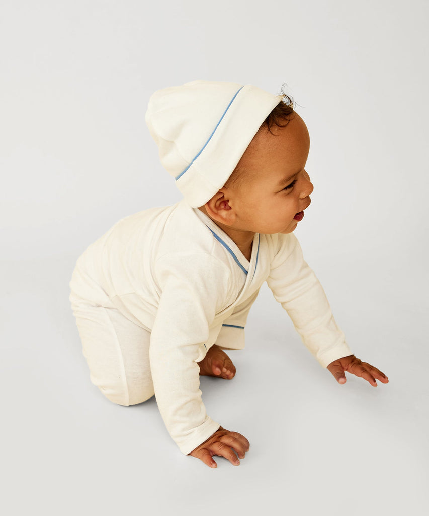 Crossbody One-Piece in Blue Piping