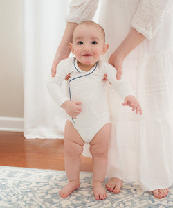 Crossbody One-Piece in Navy Piping