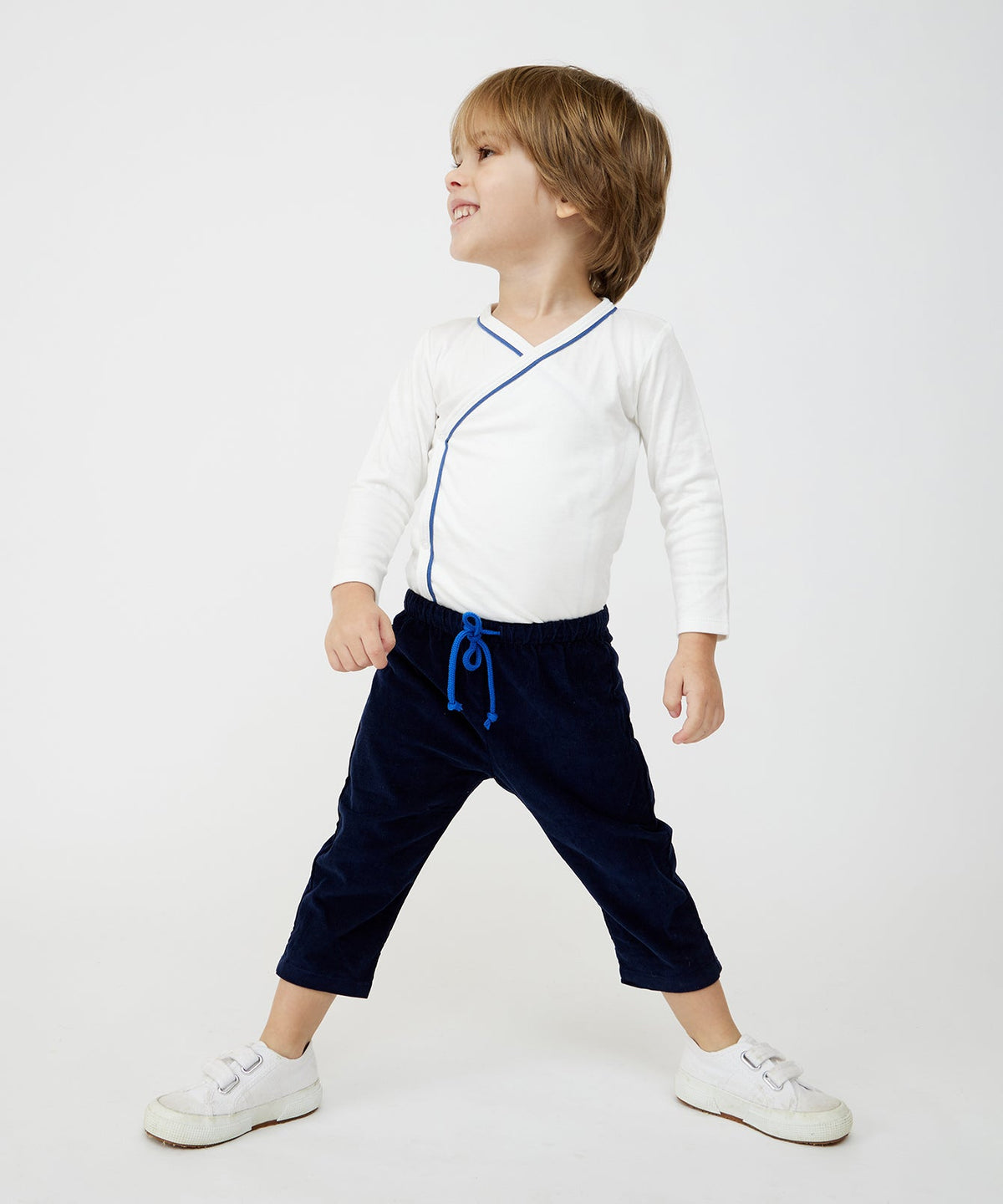 Crossbody One-Piece in Navy Piping