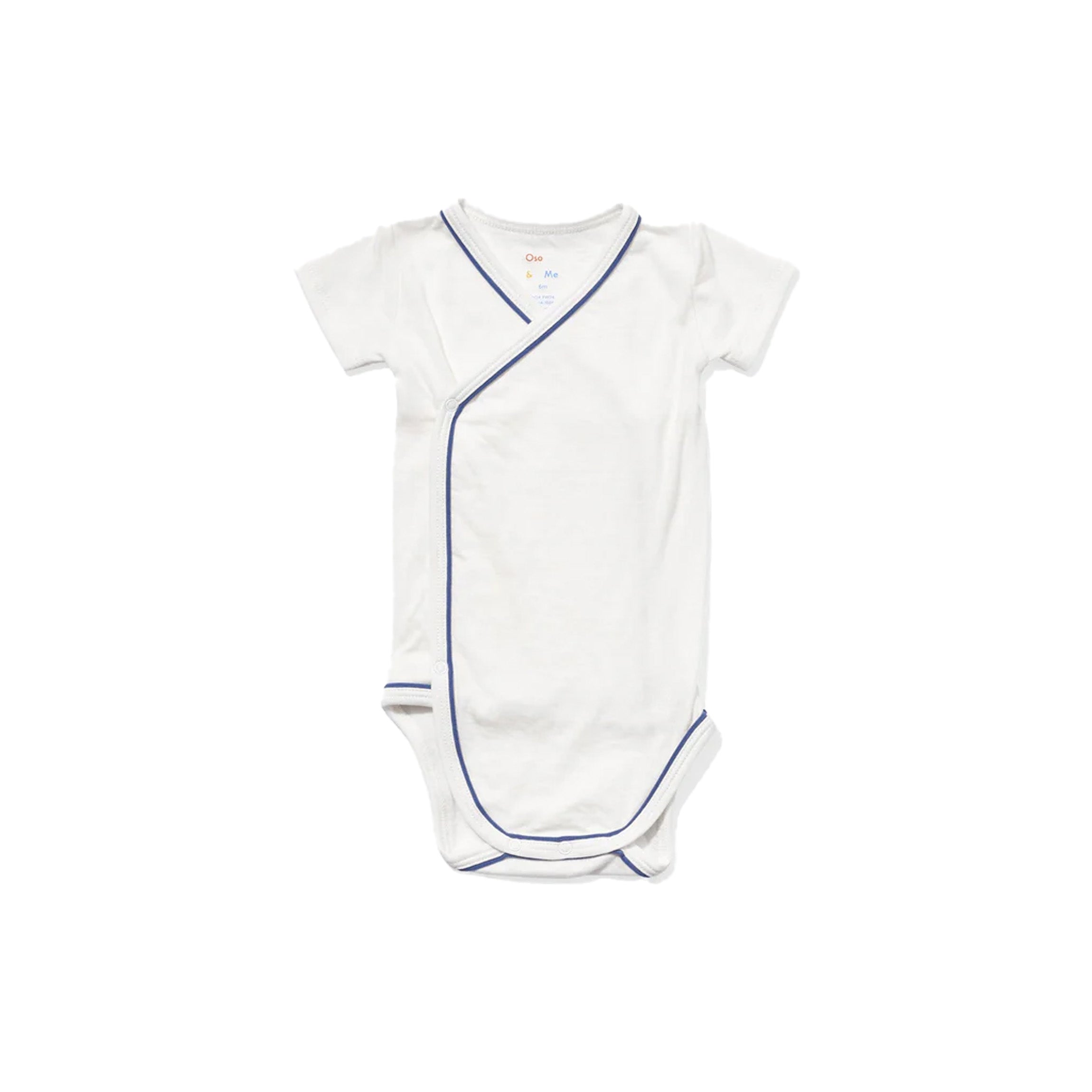 Crossbody Short Sleeve One-Piece in Navy Piping