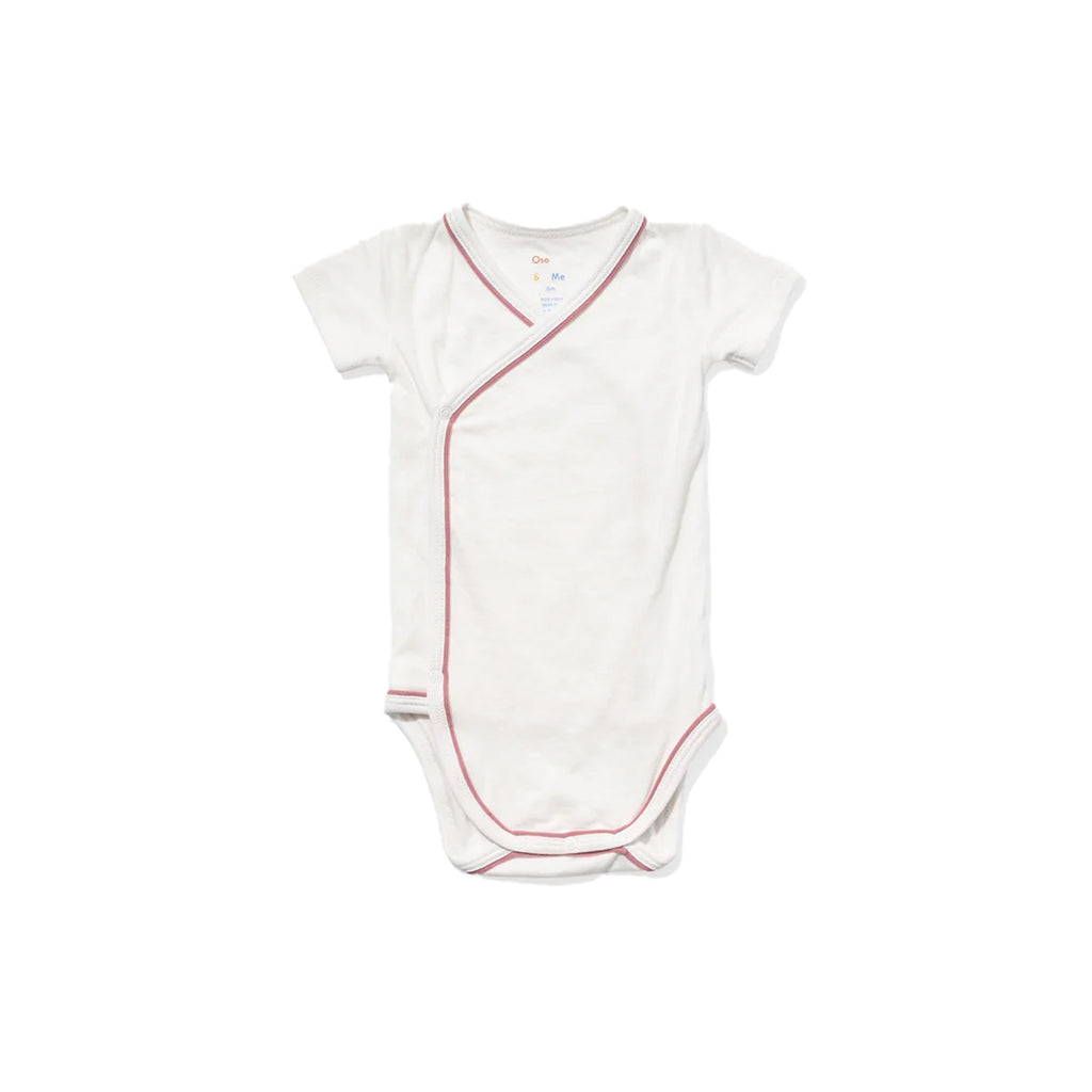 Crossbody Short Sleeve One-piece in Rose Piping