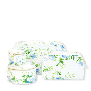 D. Porthault pour AERIN Large Round Beauty Bag in Fleurs du Vent