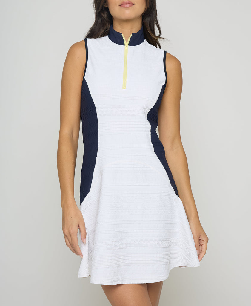 Zip Front Dress in Navy