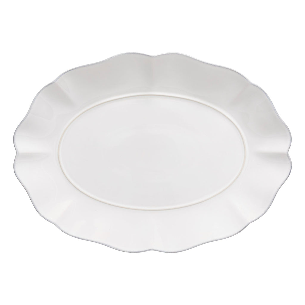 Rosa Collection Oval Platter 16" in White