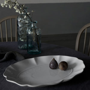 Rosa Collection Oval Platter 16" in White