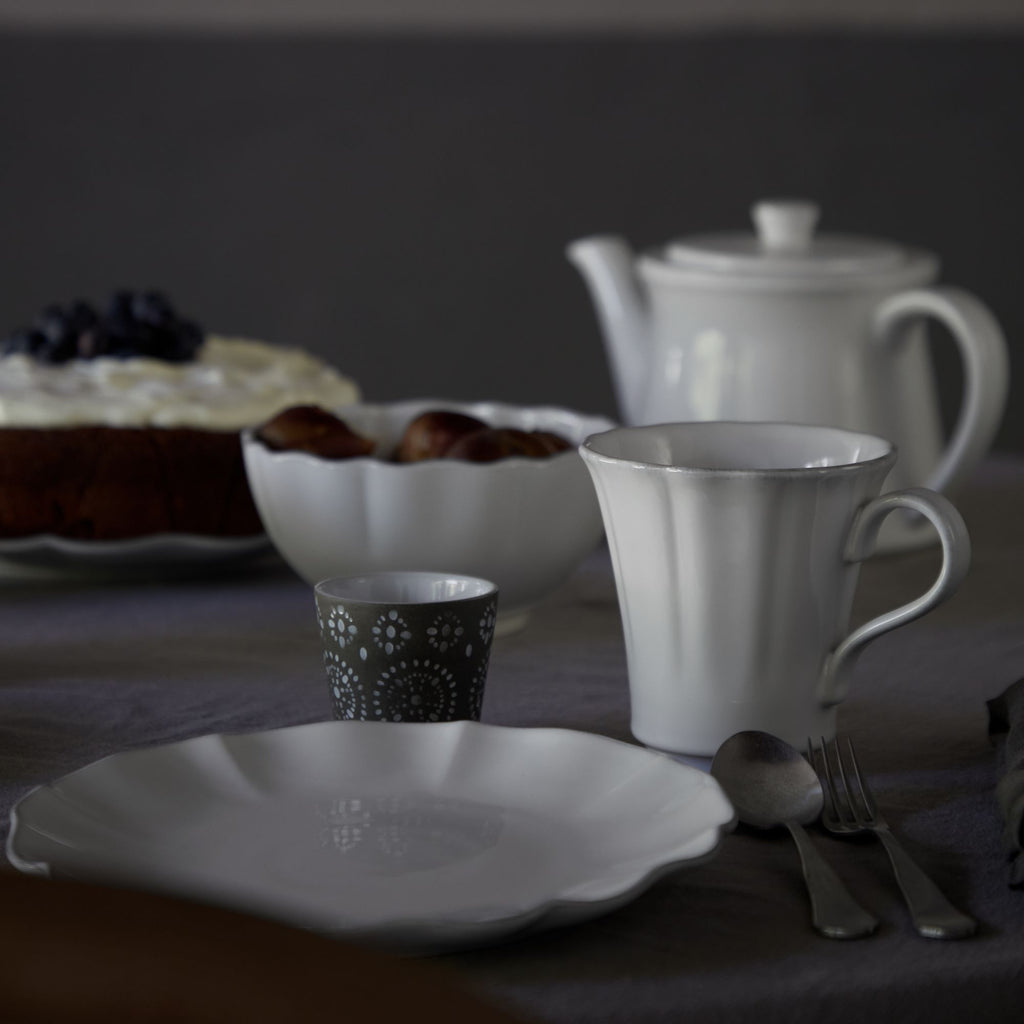 Rosa Collection Mugs in White, Set of 6