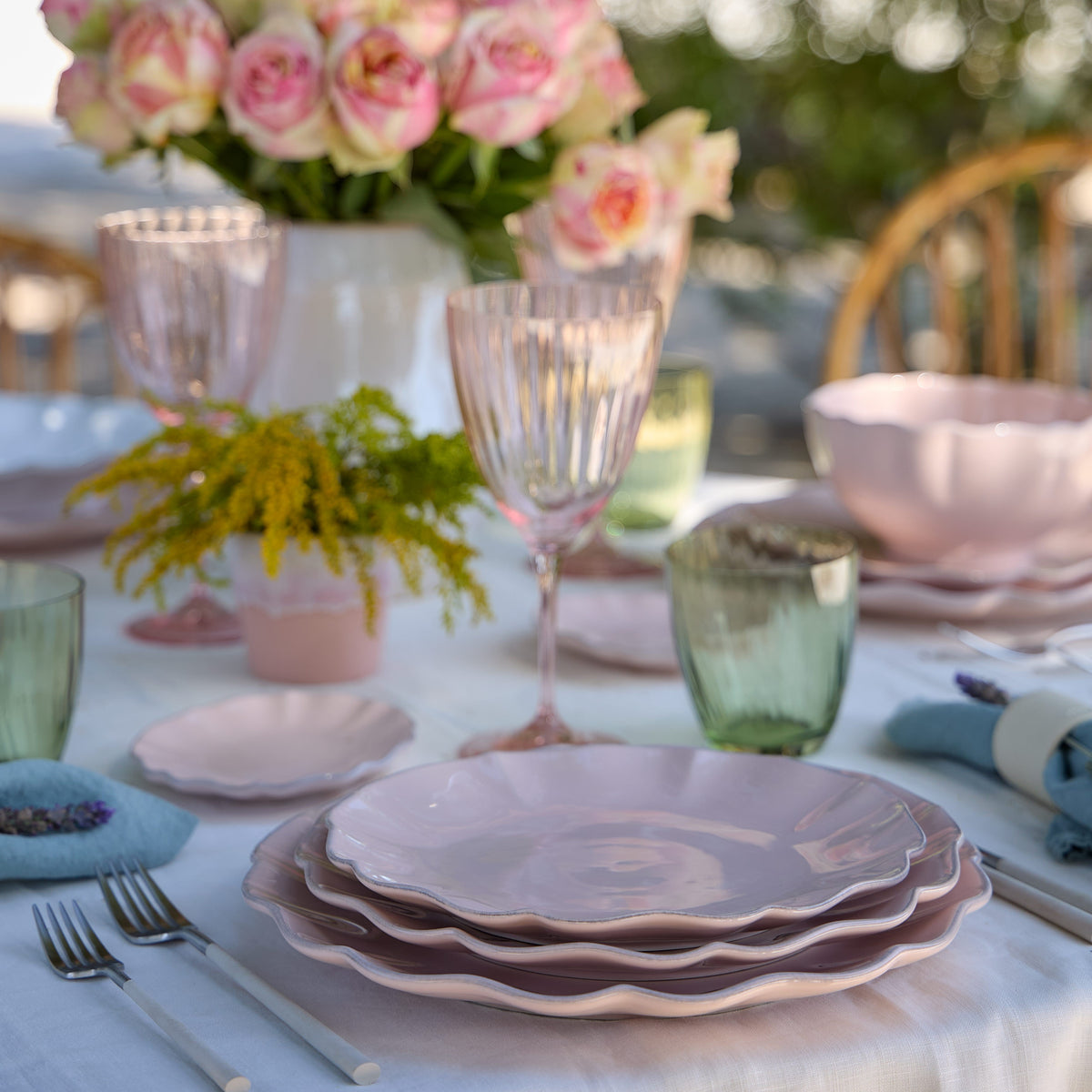 Rosa Collection Salad Plates in Rosé, Set of 6
