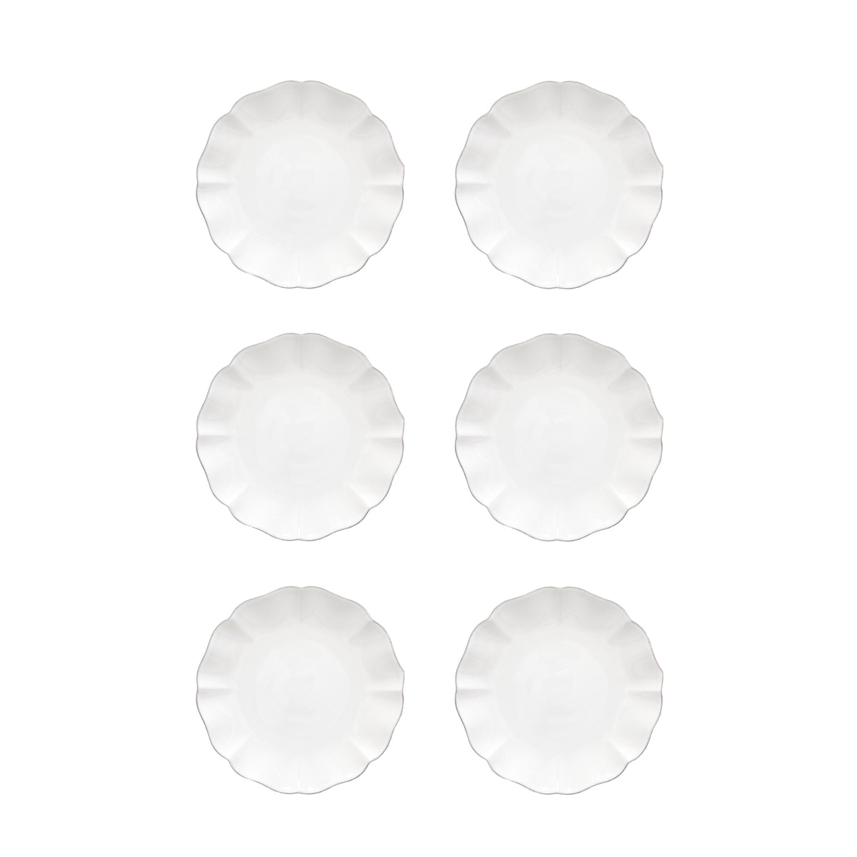 Rosa Collection Salad Plates in White, Set of 6