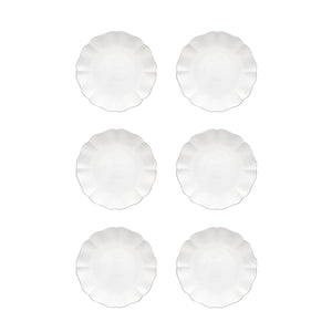 Rosa Collection Salad Plates in White, Set of 6