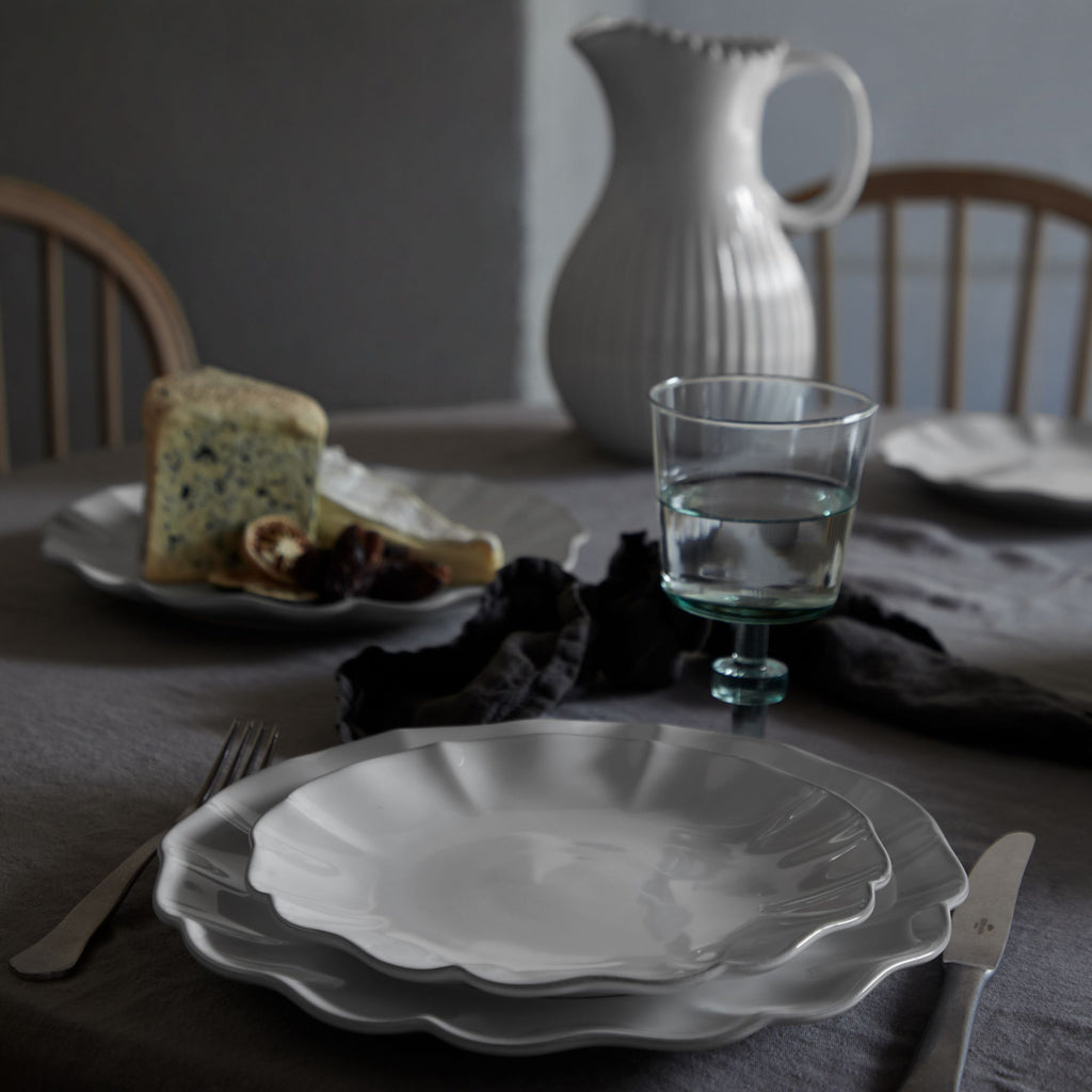 Rosa Collection Salad Plates in White, Set of 6