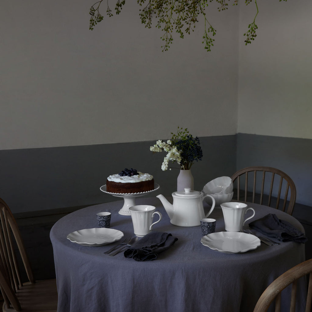 Rosa Collection Salad Plates in White, Set of 6