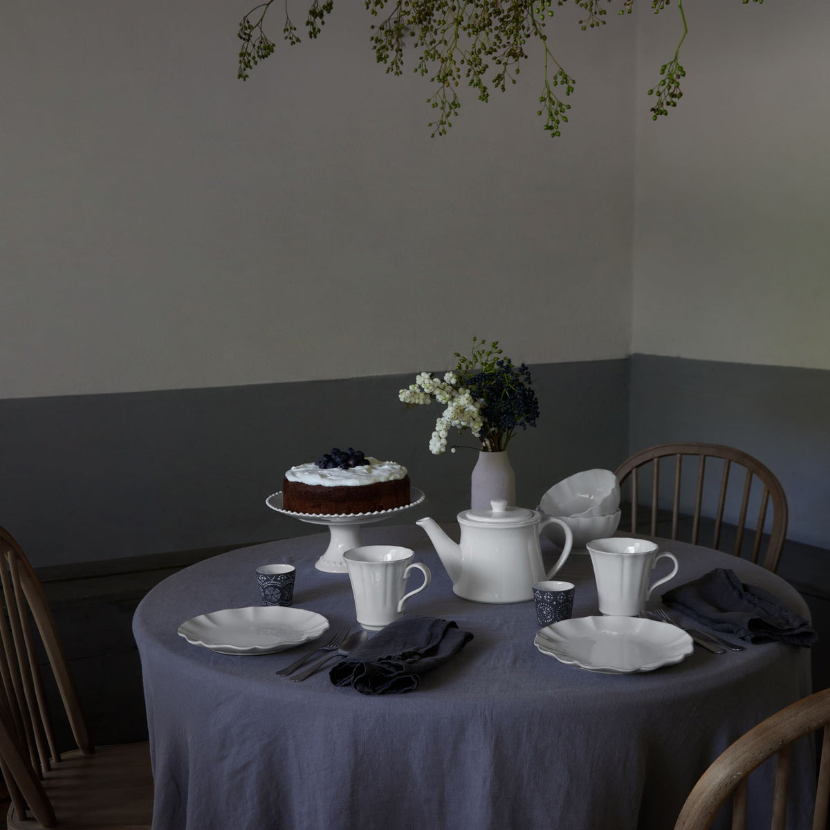 Rosa Collection Salad Plates in White, Set of 6