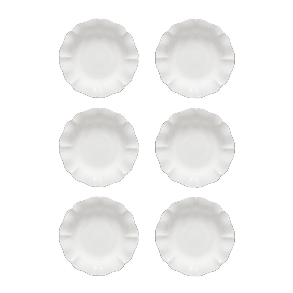Rosa Collection Pasta Plates in White, Set of 6