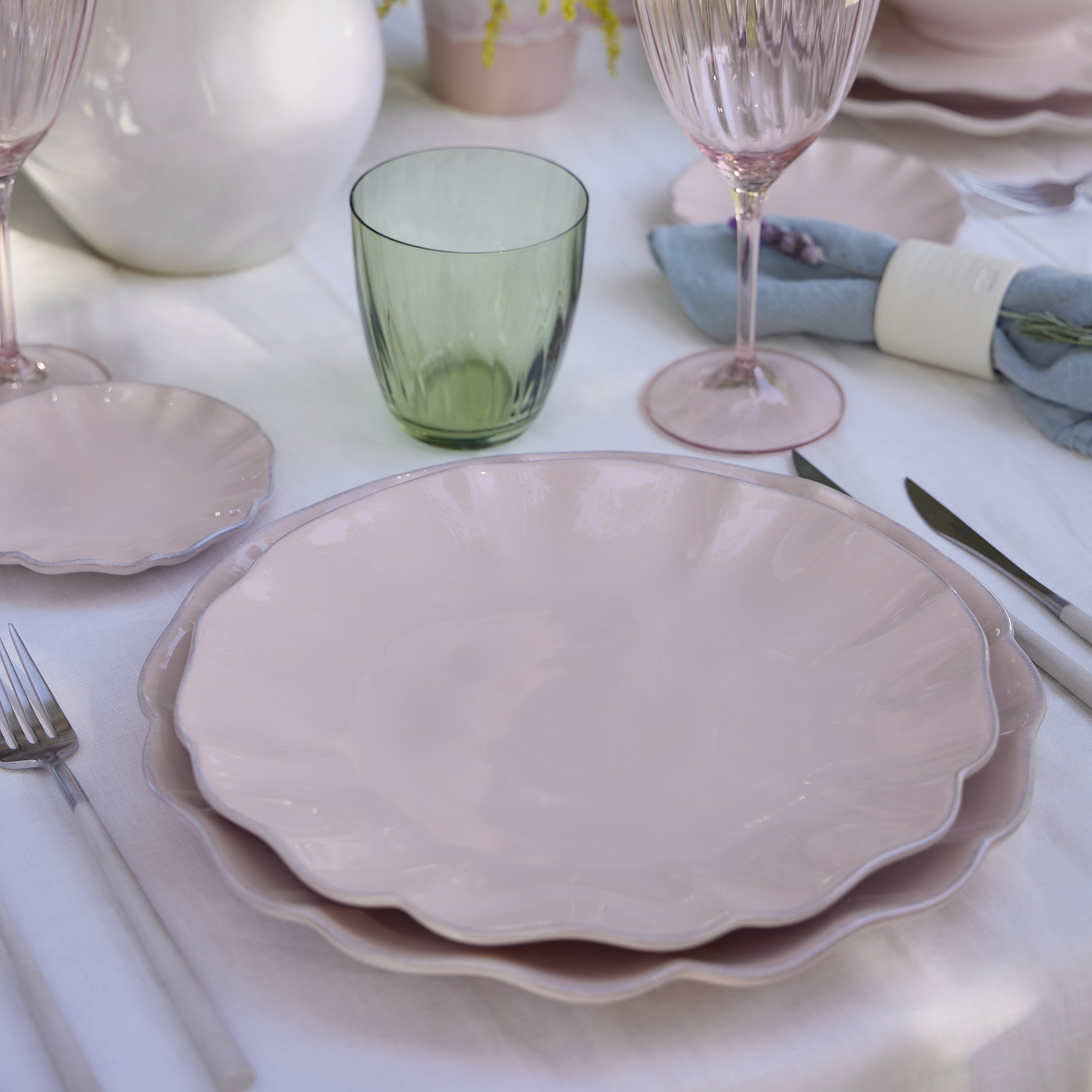 Rosa Collection Dinner Plates in Rosé, Set of 6
