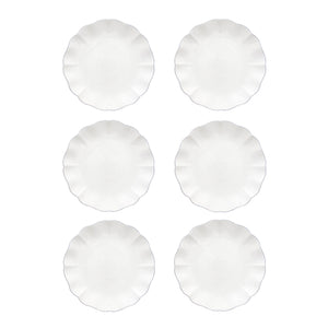 Rosa Collection Dinner Plates in White, Set of 6