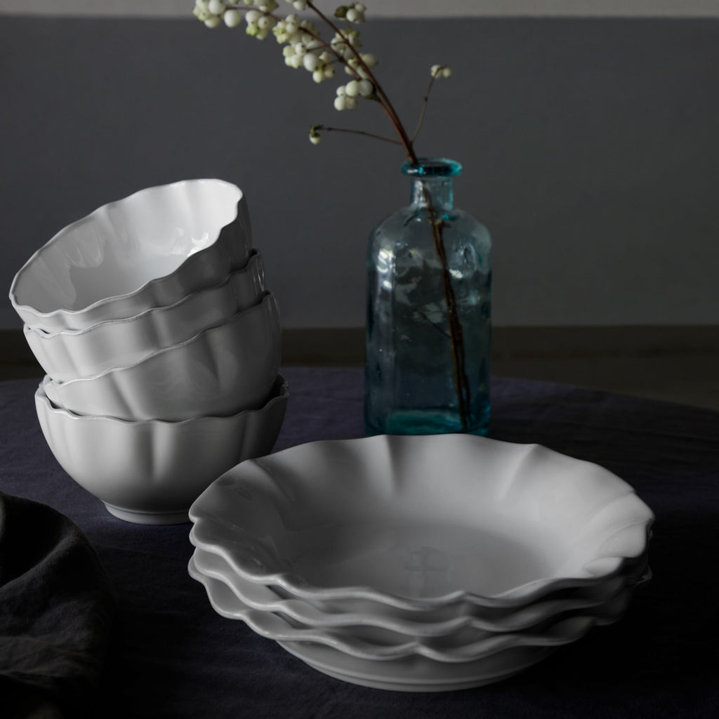 Rosa Collection Cereal Bowls in White, Set of 6