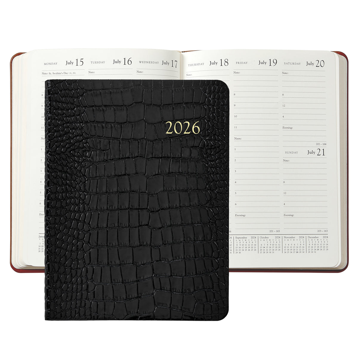 2026 Embossed Crocodile Leather Desk Diary