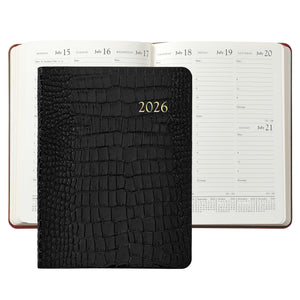 2026 Embossed Crocodile Leather Desk Diary