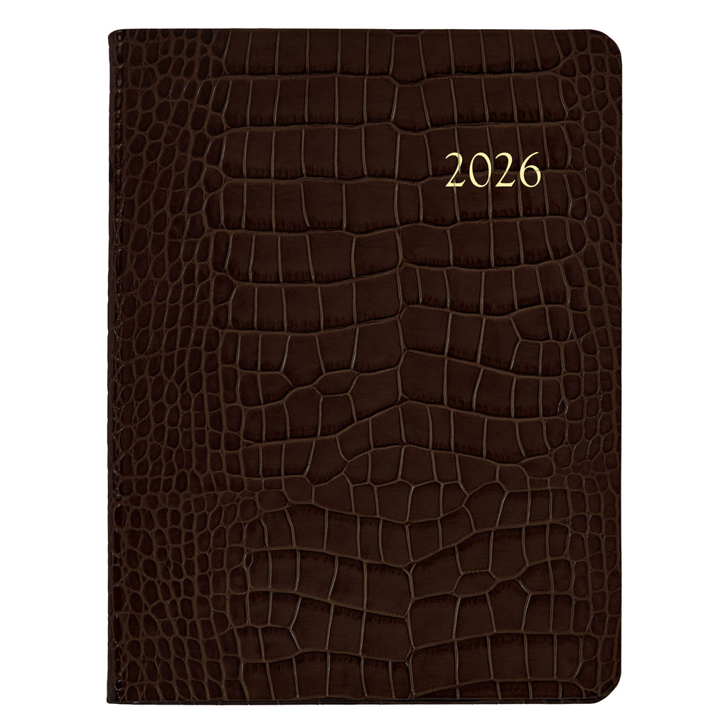 2026 Embossed Crocodile Leather Desk Diary