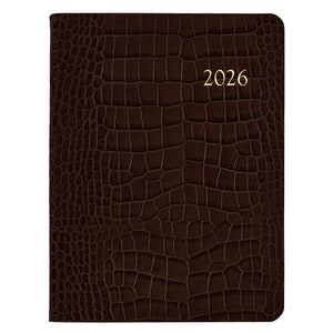 2026 Embossed Crocodile Leather Desk Diary