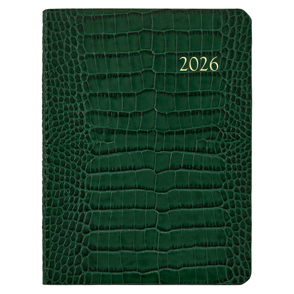 2026 Embossed Crocodile Leather Desk Diary