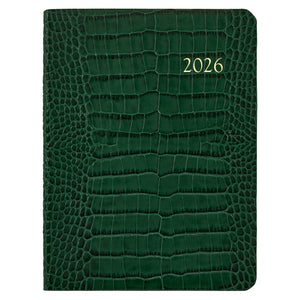 2026 Embossed Crocodile Leather Desk Diary