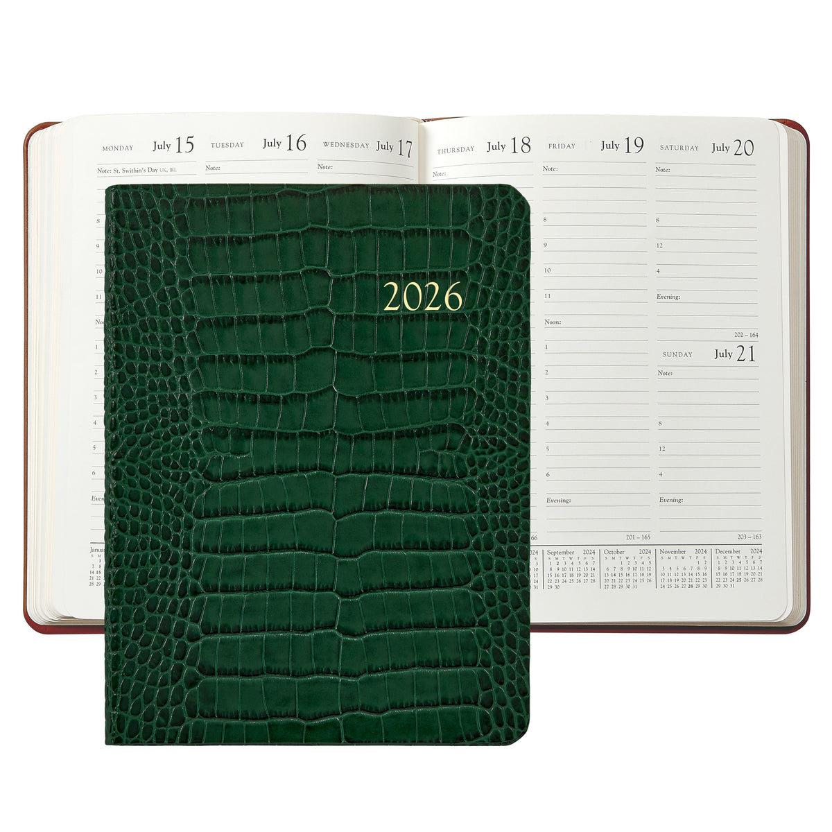 2026 Embossed Crocodile Leather Desk Diary