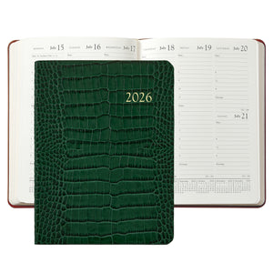 2026 Embossed Crocodile Leather Desk Diary
