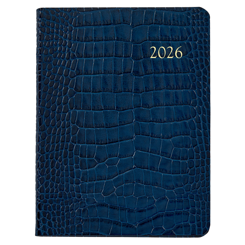 2026 Embossed Crocodile Leather Desk Diary