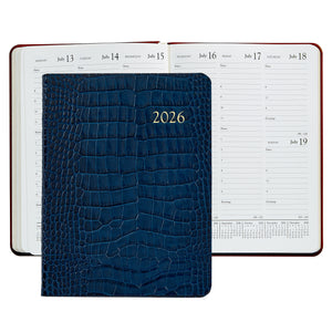 2026 Embossed Crocodile Leather Desk Diary