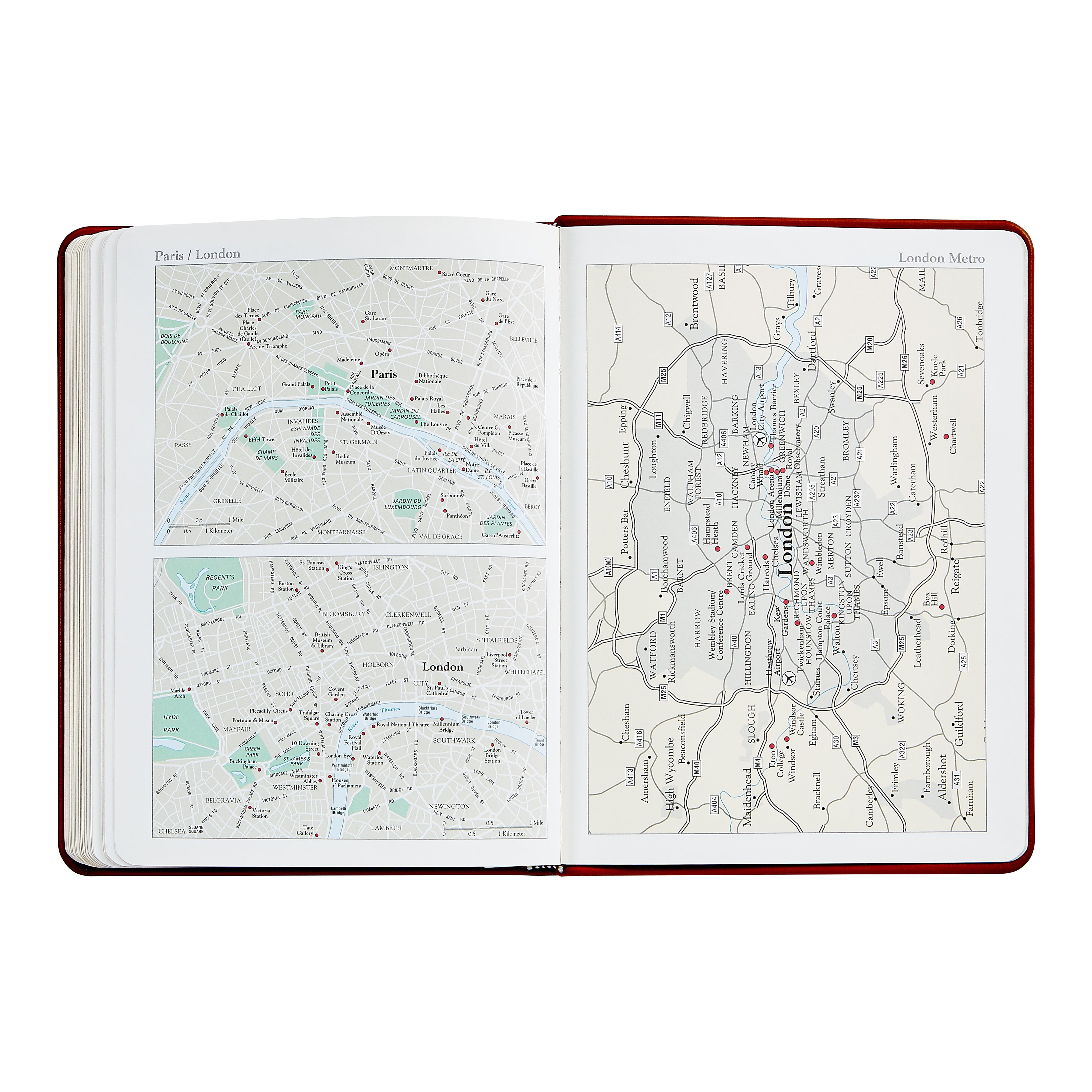 2026 Desk Diary in Wine Pebble Grain Leather