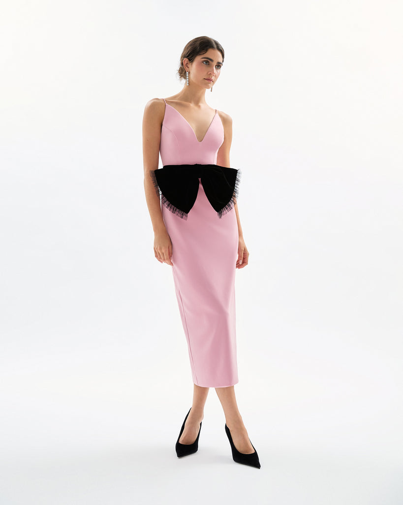 Rose Dress in Rose Quartz & Noir Multi