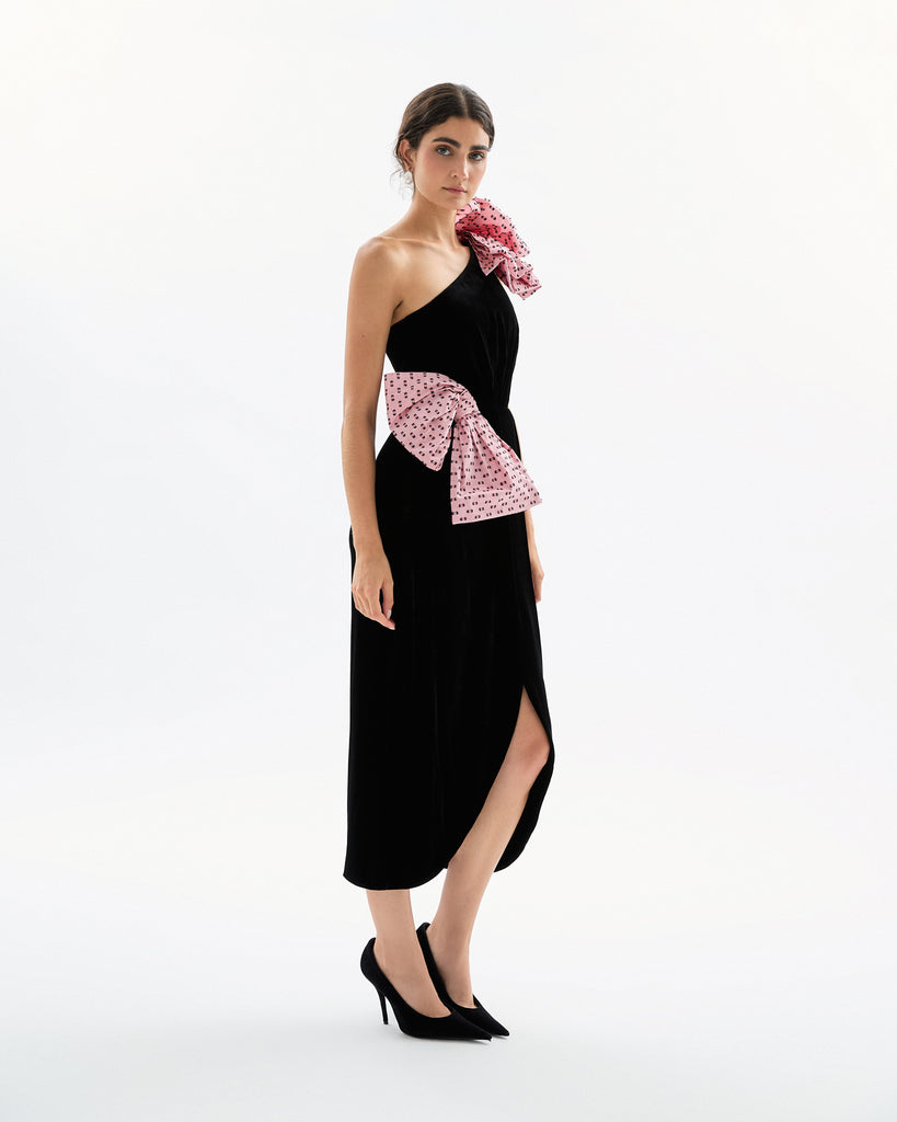 Kiki Dress in Noir & Rose Quartz Multi