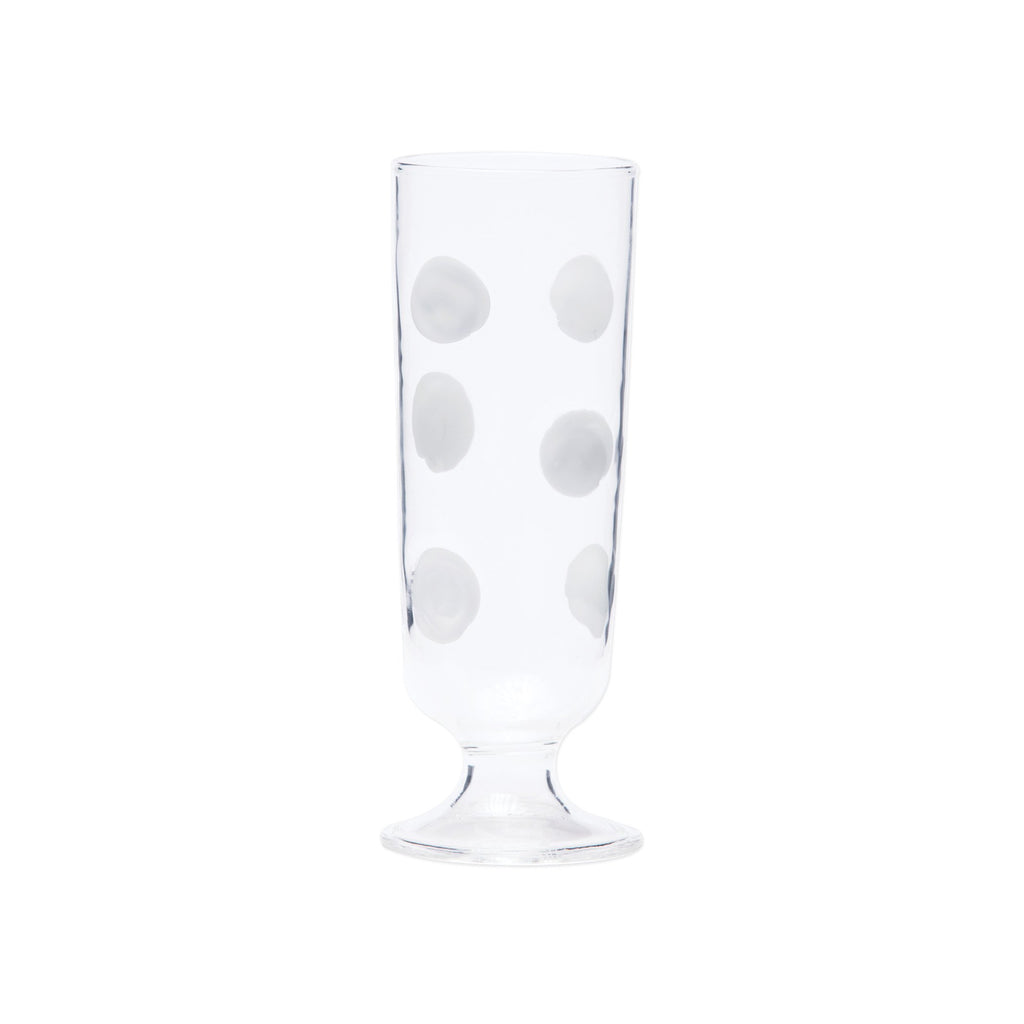 Drop White Champagne Glass