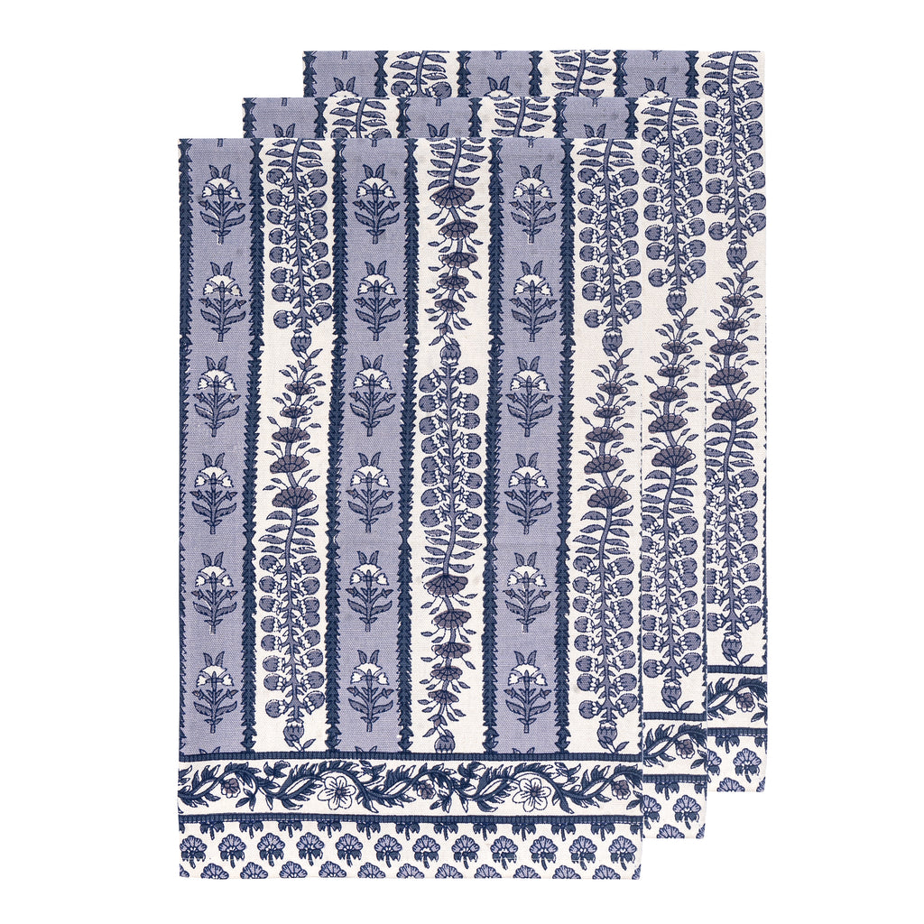Provence Avignon Tea Towels in Blue & Marine, Set of 3