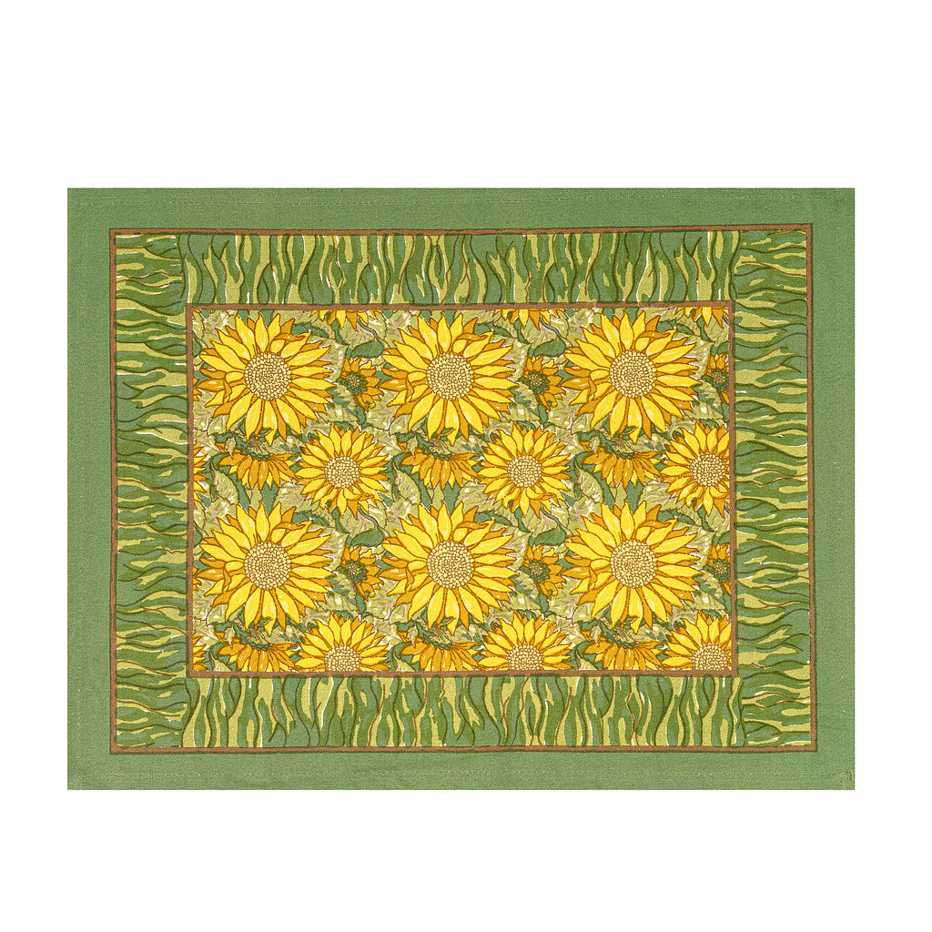 Sunflower Mats in Yellow & Green, Set of 6