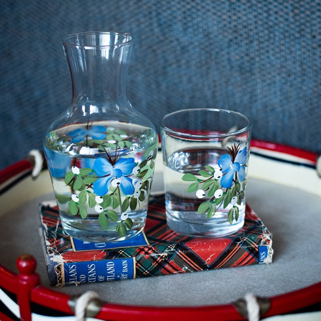 Mistletoe Bow Carafe & Tumbler