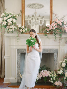 OTM Exclusive: Bridal Silk Faille Midi Dress in White