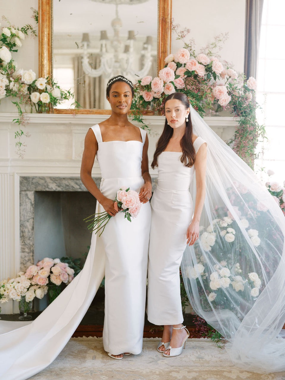 OTM Exclusive: Bridal Silk Faille Midi Dress in White